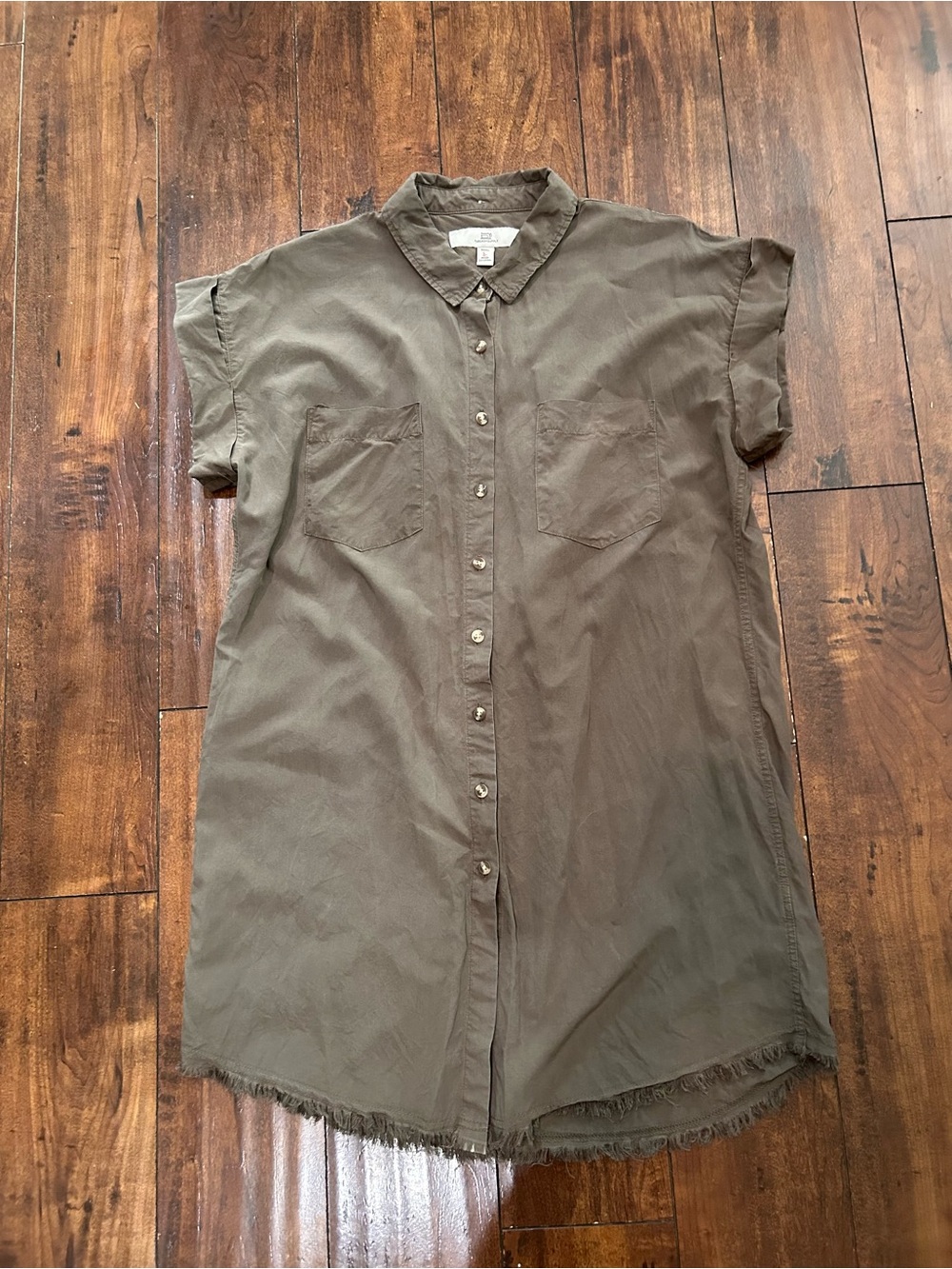 Thread & Supply Olive Utility Button-Front Shirt